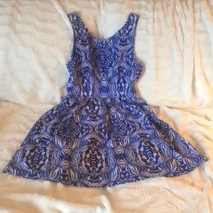 Blue and white dress